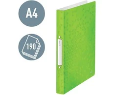 Žiedinis segtuvas LEITZ WOW, A4, PP, nugarėlė 32 mm, 2 žiedai 25 mm