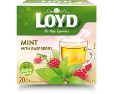 Žolelių arbata LOYD, mėtos ir aviečių skonio, 20 x 1,5 g