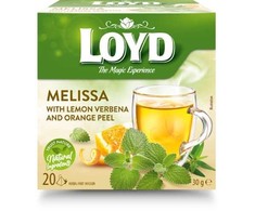 Žolelių arbatos gėrimas LOYD, Melisa su citrinine aloyzija ir apelsino žievelės skoniu, 20x2 g