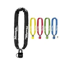 Masterlock MASTER LOCK Grūdinto plieno dviračio spyna su nailoniniu apvalkalu ir 2 raktais