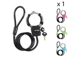 Masterlock MASTER LOCK Antrankių tipo trosinė spyna su vinilo apvalkalu ir 4 raktais (Dydis: Juoda)