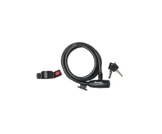 Masterlock MASTER LOCK Susisukanti trosinė dviračio spyna juodu apvalkalu su 2 raktais ir laikikliu