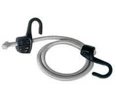 Master Lock Masterlock Reguliuojamo ilgio sustiprinta tvirtinimo guma su kabliukais, 15-150cm, plieno kabliukas dengtas plastiku, pilka