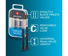 WELDTITE TUBELESS VALVE bekamerinių padangų vožtuvų rinkinys x2 Presta 55mm