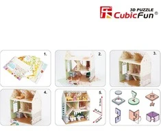 CUBICFUN 3D dėlionė (vidutinė) „Lėlių namas“