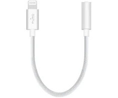 Adapteris Puro Lightning prie lizdo 3,5 mm, 15 cm, baltas