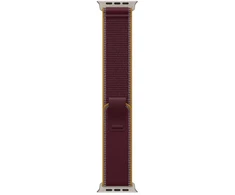Apple Watch 49mm Burgundy Trail Loop - M/L - Natural Titanium Finish - MK8H4ZM/A