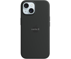 Apple iPhone 15 Silikoninis dėklas with MagSafe - Juodas