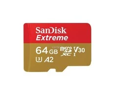 Atminties kortelė SanDisk microSDXC Extreme 64GB 170/80 MB/s A2 C10 V30 UHS-I U3