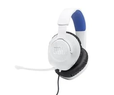 JBL Quantum 100 žaidimų ausinės, Baltos/Mėlynos spalvos