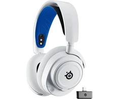 Belaidės ausinės su mikrofonu SteelSeries Arctis Nova 7P Over-Ear, Baltos/Mėlynos spalvos
