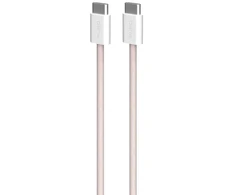 Kabelis Puro braided USB-C / USB-C 60 W, 1,5 m, rožinis