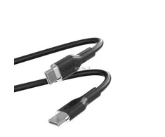PURO ICON minkštas kabelis – USB-C ir USB-C kabelis 1,5 m (juodas)