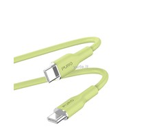 PURO ICON minkštas kabelis – USB-C ir USB-C 1,5 m kabelis (Matcha Žalias)