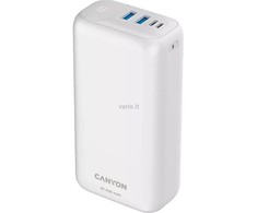 CANYON maitinimo blokas PB-301 LED 30000 mAh PD 20W QC 3.0 baltas