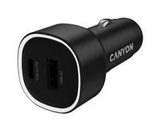 CANYON automobilinis įkroviklis OnDrive 48 PD 48W USB-A+USB-C Juodas