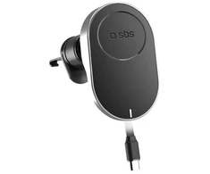 SBS TESUPP15WRETRACABL Wireless Charger Išmanusis telefonas Holder with Retractable Cable Compatible with MagSafe – Juodas