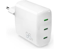 Sieninis įkroviklis GaN, 3xUSB-C jungtys, 96W, gamintojas Puro Baltas