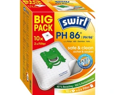 Dulkių maišeliai Swirl MicroPor PET S-bag, 10 maišelių+1 filtras