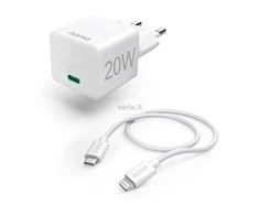 Hama mini 20W, PD, USB-C - Lightning, balta