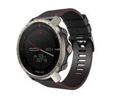 Išmanusis laikrodis Polar Grit X Pro Titan, Titano apvadas su juodu odiniu dirželiu