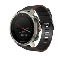Išmanusis laikrodis Polar Grit X Pro Titan, Titano apvadas su juodu odiniu dirželiu
