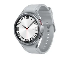 Išmanusis laikrodis Samsung Galaxy Watch 6 Classic LTE, 47 mm, Sidabrinės spalvos korpusas su pilkos spalvos dirželiu