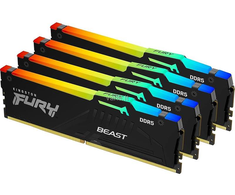 RAM „Kingston KF560C40BBAK4-64“ 64 GB 6000 MT/s DDR5 CL40 DIMM (4 vnt. rinkinys) „FURY Beast RGB XMP“ | „Kingston“