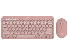 Klaviatūra ir pelė Logitech Pebble 2 Combo for Mac, rožinės spalvos