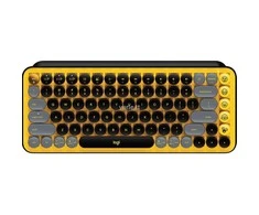 Belaidė mechaninė klaviatūra Logitech POP KEYS, Geltonos spalvos, Išdėstymas: Rusų (Йцукен/Qwerty)