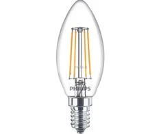 LED lempa Philips Fil, B35, 4.3W, E14, 2700K, 470lm, skaidri