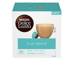 Nescafe Dolce Gusto Flat Baltas Kava, 16 kapsulių dėžutėje