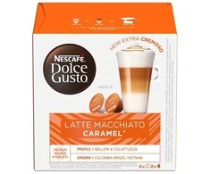 Nescafe Kavos kapsulės DOLCE GUSTO LATTE MACCHIATO CARAMEL, 8+8 vnt.