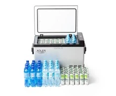 Adler | Portable šaldytuvas with compressor | AD 8081 | Free standing | Chest | Height 44.5 cm | Ekranas | Pilkas