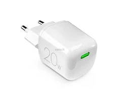 Puro Elektrik Puro 20W GaN USB-C laidinis įkroviklis – baltos spalvos