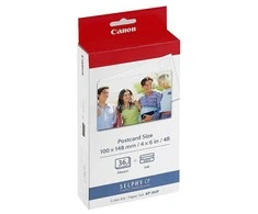 CANON KP-36IP fotopopierius 100x148mm 36 lapų + spalvotas rašalas, skirtas Selphy CP atviruko dydžio