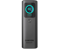 CANYON įmontuojamas išorinis akumuliatorius OnPower 265 20000mAh 165W aliuminio tamsiai pilkas
