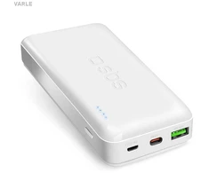 SBS 20000 mAh multi-port power bank su 20W Power Delivery technology baltos spalvos