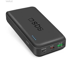 Nešiojamoji baterija SBS TTBB20000PD20K 20000 mAh 20W PD USB-C, USB-A, Micro USB – juoda