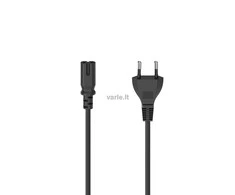 Powercord Hama 2-Pin Socket (Double Groove), 2.5 m, Juodas