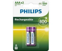 Mercury Įkraunama baterija Philips AAA 800 mAh 2 lizdinės plokštelės