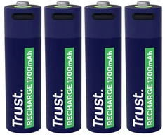 Baterija - Trust 25631 Įkraunama AA 1700 mAh 800 Ciklų 4-Paketas