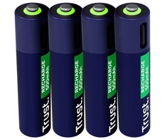 BATTERY RECH. LI-ION AAA/500MAH USB-C 4PACK 25671 TRUST