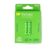 GP Baterija GP Baterija (AAA) Įkraunama NIMH R03/AAA, 100AAAHCE-EB2, (2 baterijos / lizdinė plokštelė), 1000 mAh