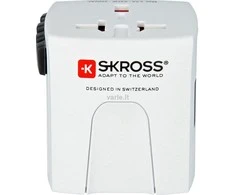 Kelioninis tinklo adapteris 230V 2.5A MUV micro kištukai AU/CN/UK/US/IT - lizdas EU (be įžeminimo) SKROSS