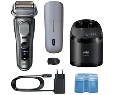 Braun 9675CC Barzdaskutė Series 9 PRO+ Clean&amp;Charge +Power Case / pilkas