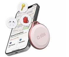 SBS Track My Circle Atsparus vandeniui IP65 Locator Compatible with Apple Find My – rožinės spalvos