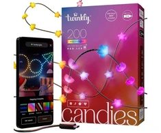 „Twinkly Candies 200“ žvaigždės formos RGB šviesos diodai, „Žalias“ laidas, USB-C|Twinkly