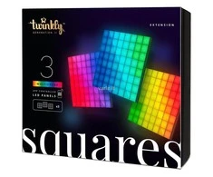 „Twinkly Squares“ išmaniųjų LED panelių išplėtimo paketas (3 panelės) RGB – 16 mln. spalvų