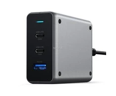SATECHI 100W USB-C PD Compact Charger- EU ( x2 Type-C / x1 Type-A) (space pilka)